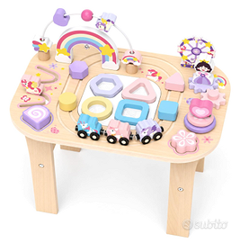 tavolo montessori attività in legno 8 in 1