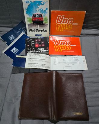Lotto originale manuali e documenti FIAT Uno 1986 