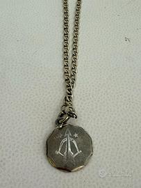 Collana girocollo argento 925 con ciondolo inciso