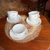 Set 5 tazzine con piattini Triptis VEB Germany