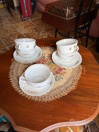 Set 5 tazzine con piattini Triptis VEB Germany