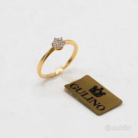 ANELLO DONNA IN ORO GIALLO 18 KT CON ZIRCONI f.11