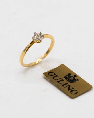 ANELLO DONNA IN ORO GIALLO 18 KT CON ZIRCONI f.11