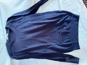 Pullover uomo puro cotone blu scuro