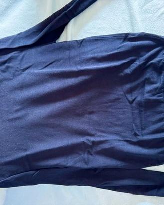 Pullover uomo puro cotone blu scuro