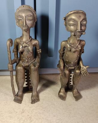 Coppia statuine decorative stile etnico vintage