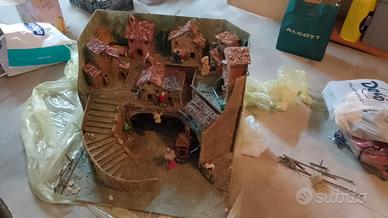 presepe artigianale con pastori 