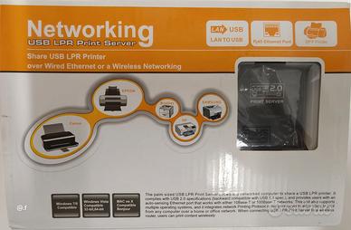 USB LPR Print Server, adattatore di rete