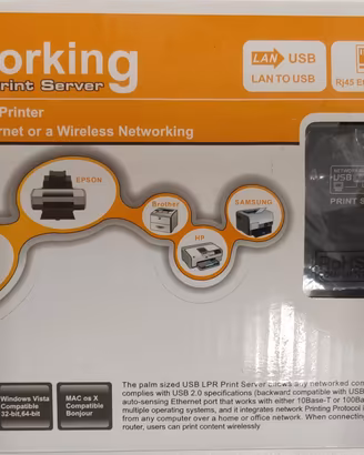 USB LPR Print Server, adattatore di rete