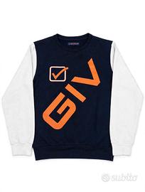 felpa Givova uomo L blu navy bianca logo Giv sport