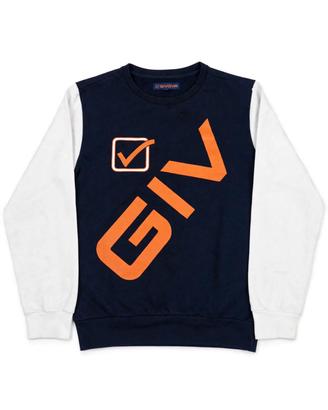 felpa Givova uomo L blu navy bianca logo Giv sport
