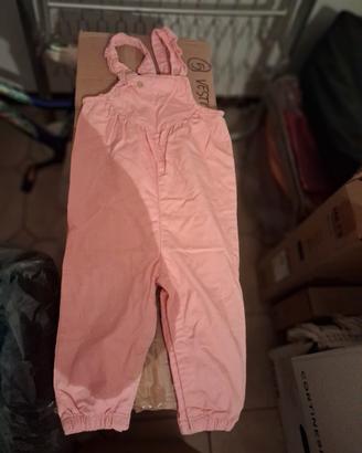 salopette rosa bimba 92 cm 18-24 m