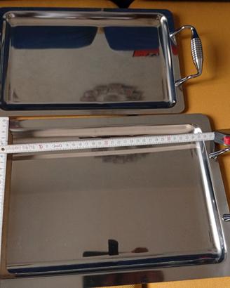 Coppia vassoi rettangolari in acciaio Inox 18/10-M