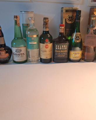 10 grappe bottiglie anni 1970-80-90 