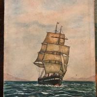 Dipinto originale veliero inglese vintage W&N