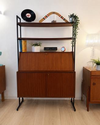 Libreria Secretaire vintage scandinavo anni 60