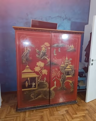  Armadio lacca rossa stile cinese