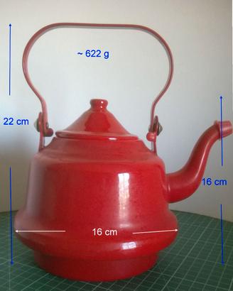 Teiera Bollitore  smaltato rosso diametro ~ 16 cm