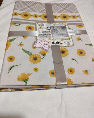 Coppia Tovaglie Girasoli TEXFRUIT - Nuove (6 e 12 
