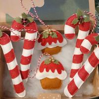 Decorazioni albero di Natale cupcakes candy canes