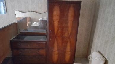 Camera completa anni 30 vintage,in vero legno-foto