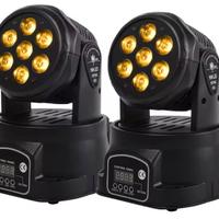 Coppia teste mobili mini wash led 7x12 watt