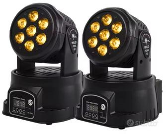 Coppia teste mobili mini wash led 7x12 watt