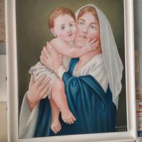 quadro madonna del riposo con bambino 