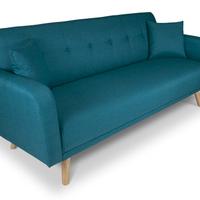 Divano letto 3 posti in tessuto blu SAMIRA