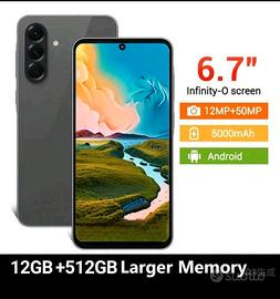 W&O Smartphone Android, telefono 12/512 GB