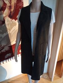 Gilet lungo Made in Italy tg. Unica in pelle scamo