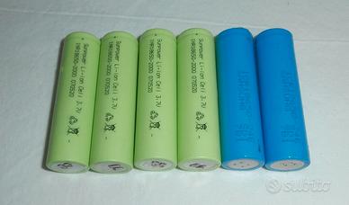 lotto pz. 6 Batterie ricaricabili ioni litio 18650