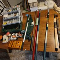 attrezzatura da pesca set completo 6 canne