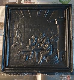 Piastra in ghisa da camino  d' epoca 