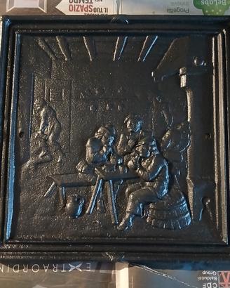 Piastra in ghisa da camino  d' epoca 