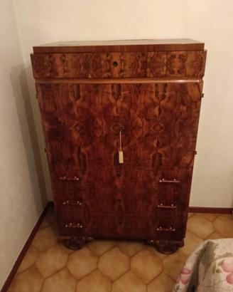 Elegante Secrétaire Vintage in Radica di Noce