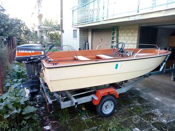 barca open  con motore e carrello