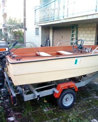 barca open  con motore e carrello