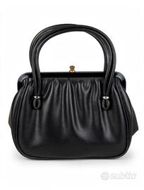 Borsetta Vintage anni 40 Pelle Nera Vera Nuova