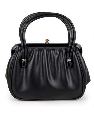 Borsetta Vintage anni 40 Pelle Nera Vera Nuova