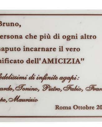 Targa commemorativa in marmo personalizzata