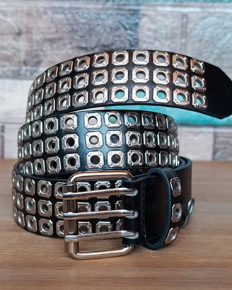 Cintura Nuova Punk Borchie Acciaio Nero Goth