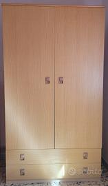 Armadio guardaroba con due cassetti Usato