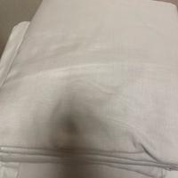 Tenda bianco sporco con fettuccia e ganci