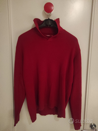 Maglione uomo collo a V Celio tg.S colore rosso co