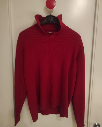 Maglione uomo collo a V Celio tg.S colore rosso co