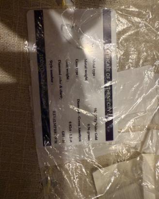 Anello oro bianco con ametista