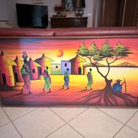 Quadro etnico dipinto a mano 160x80