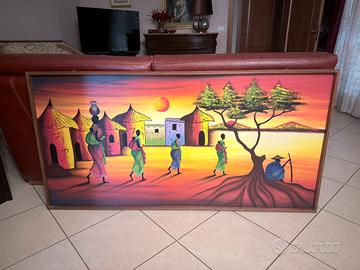 Quadro etnico dipinto a mano 160x80