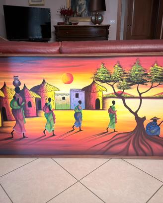 Quadro etnico dipinto a mano 160x80